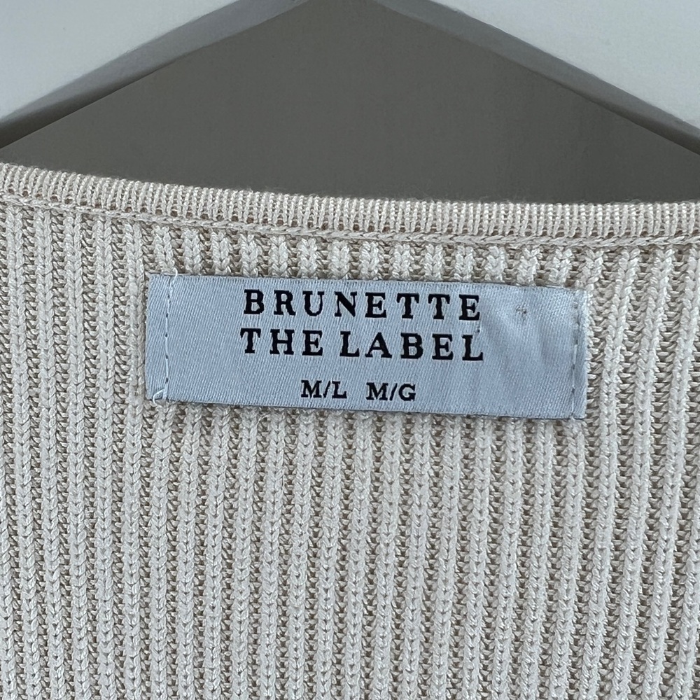 Brunette The Label Cream Knit Cardigan Sweater (M/L) - Picture 2 of 2